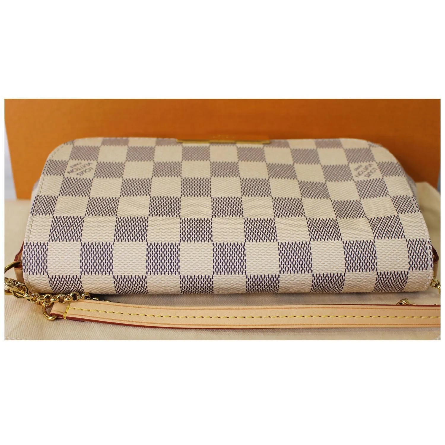 LOUIS VUITTON Favorite PM Damier Azur Crossbody Bag White