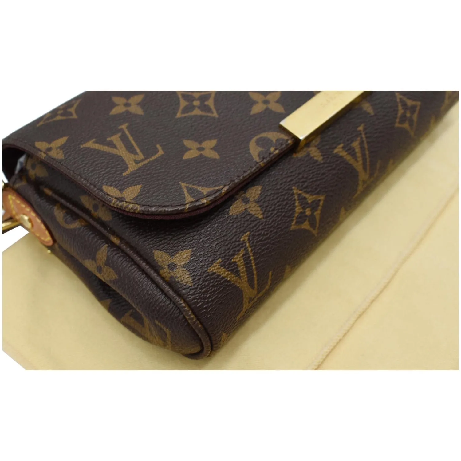 LOUIS VUITTON Favorite PM Monogram Canvas Crossbody Bag Brown- 15% OFF