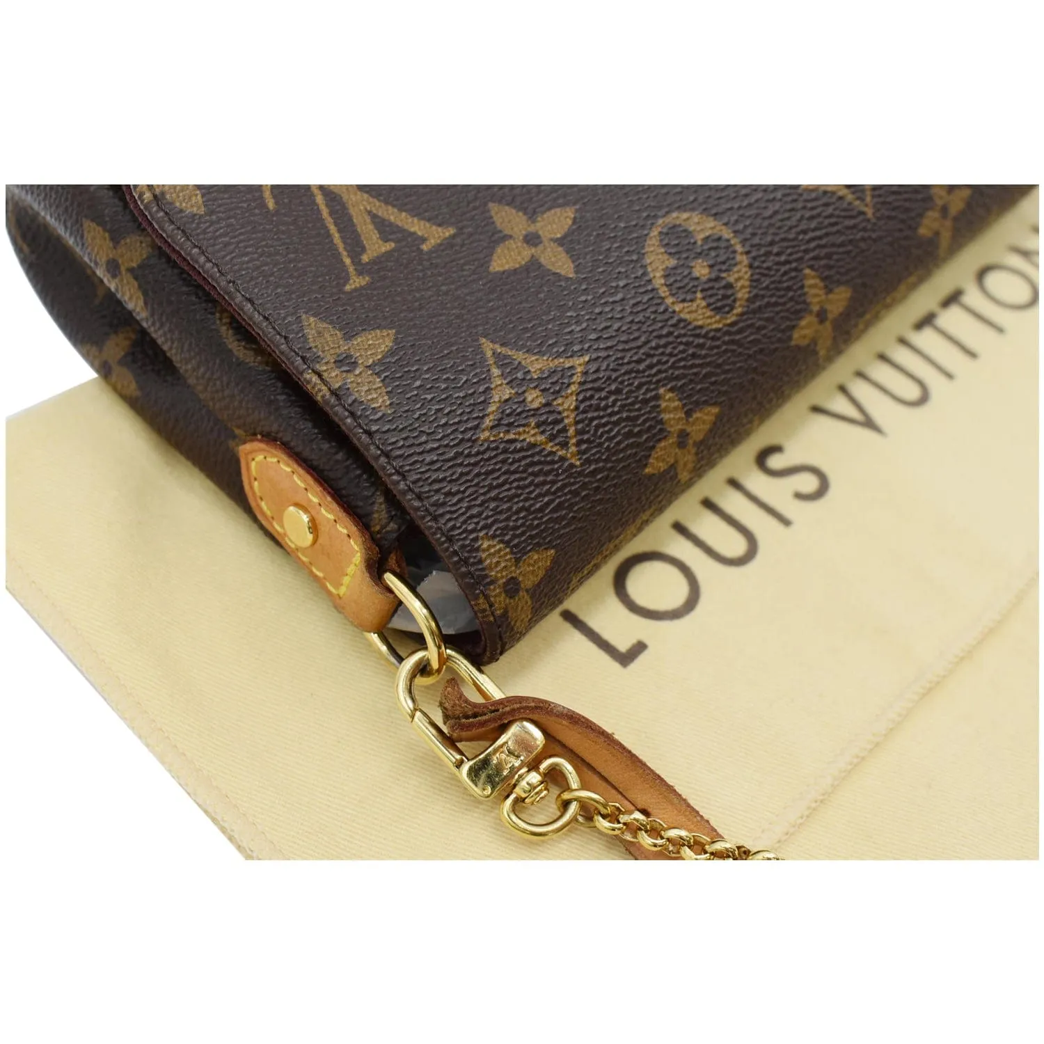 LOUIS VUITTON Favorite PM Monogram Canvas Crossbody Bag Brown- 15% OFF