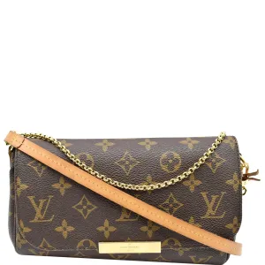 LOUIS VUITTON Favorite PM Monogram Canvas Crossbody Bag Brown- 15% OFF