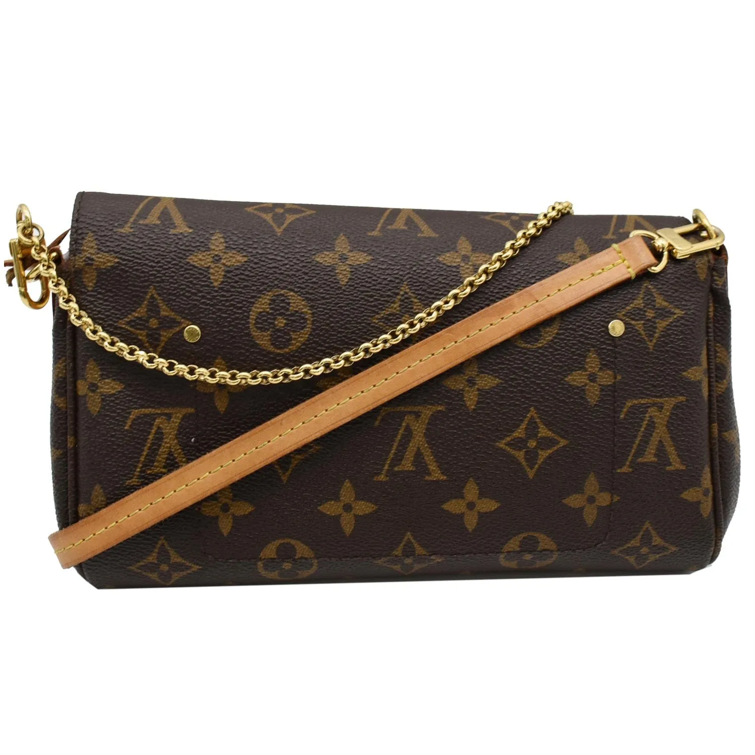 LOUIS VUITTON Favorite PM Monogram Canvas Crossbody Bag Brown- 15% OFF