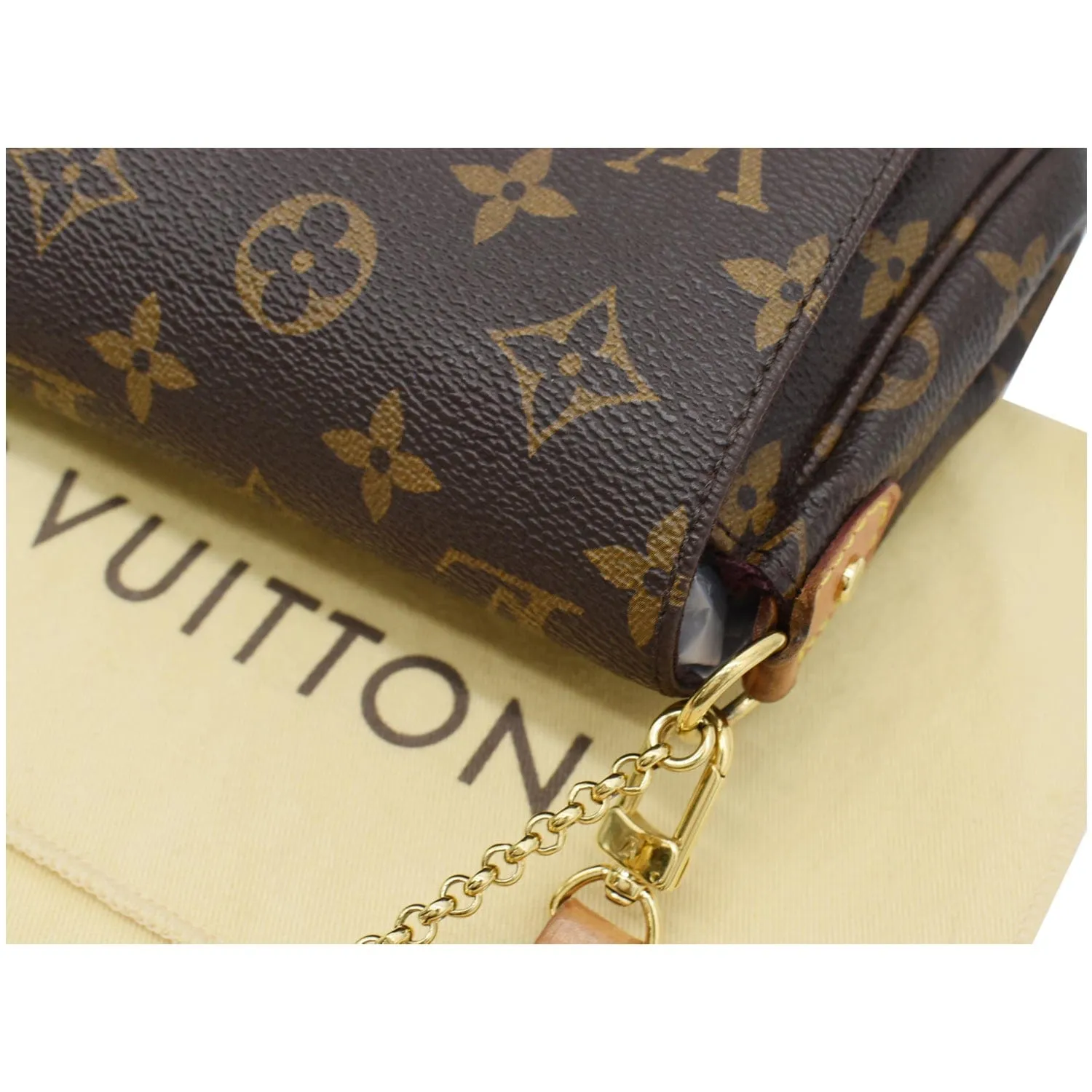 LOUIS VUITTON Favorite PM Monogram Canvas Crossbody Bag Brown- 15% OFF