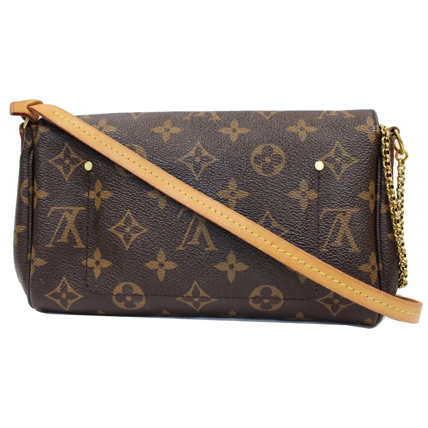 LOUIS VUITTON Favorite PM Monogram Canvas Crossbody Bag Brown