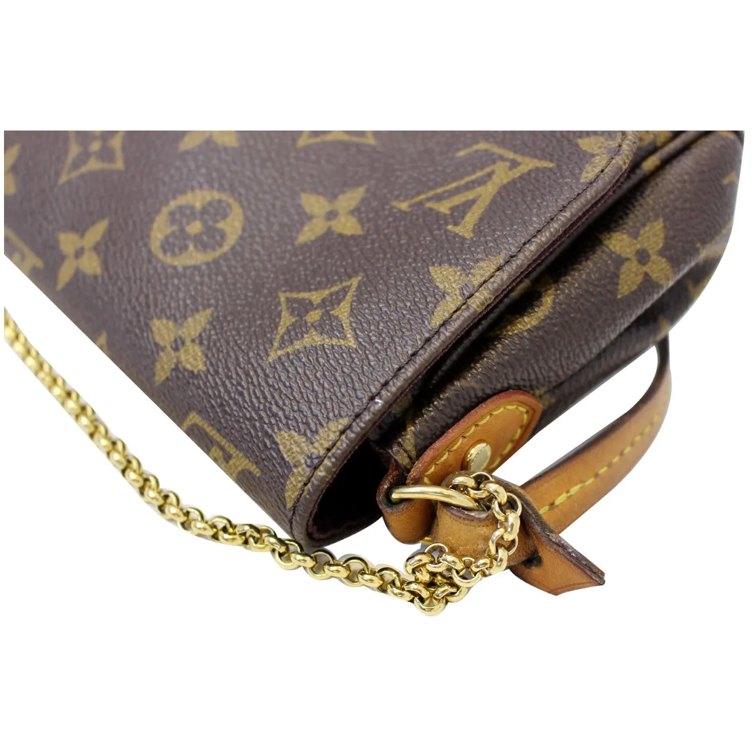 LOUIS VUITTON Favorite PM Monogram Canvas Crossbody Bag Brown
