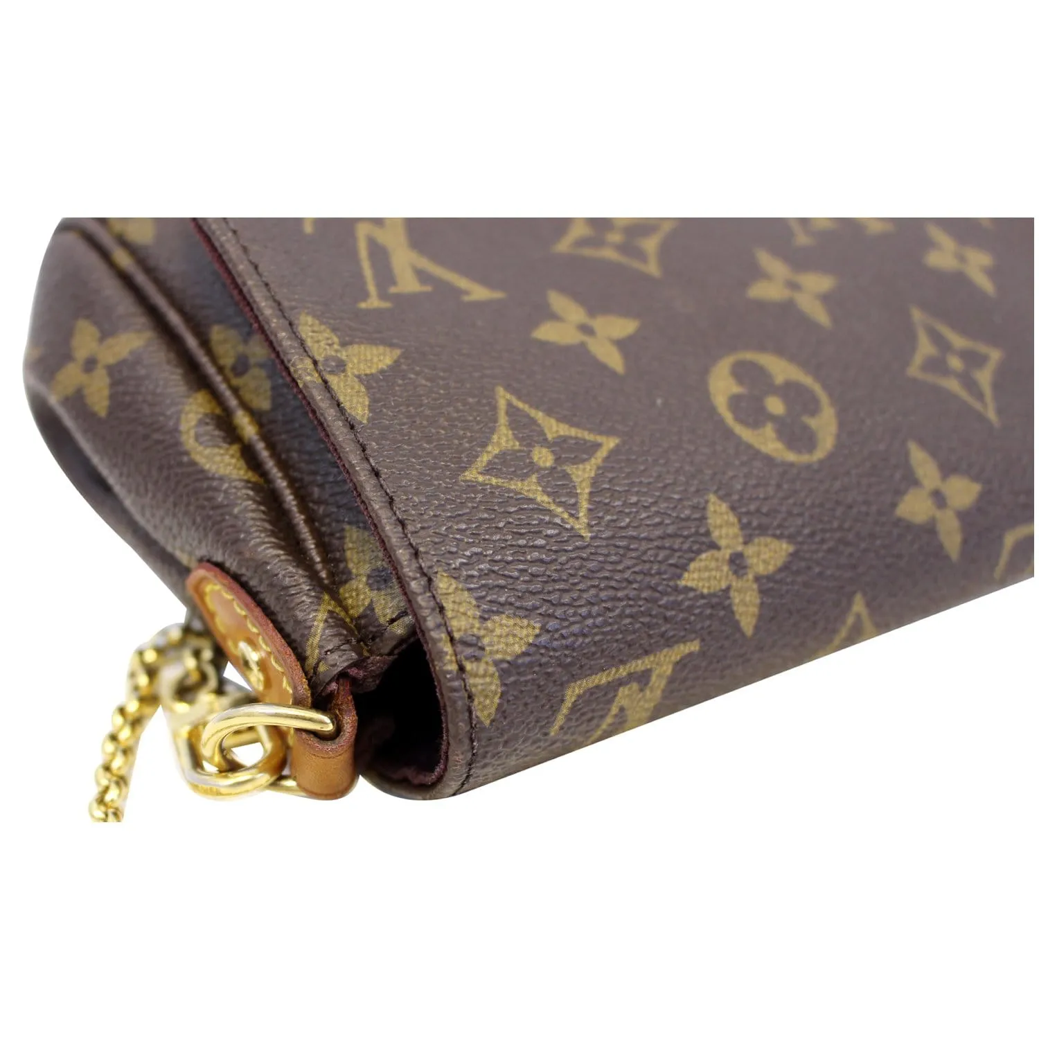 LOUIS VUITTON Favorite PM Monogram Canvas Crossbody Bag Brown