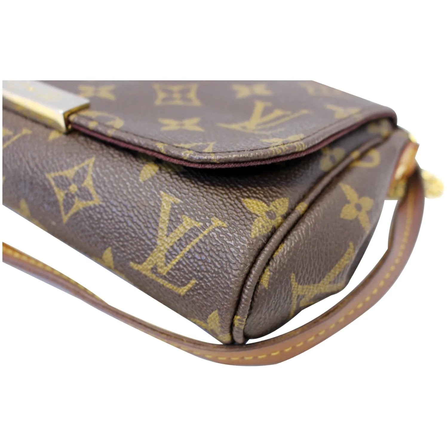 LOUIS VUITTON Favorite PM Monogram Canvas Crossbody Bag Brown