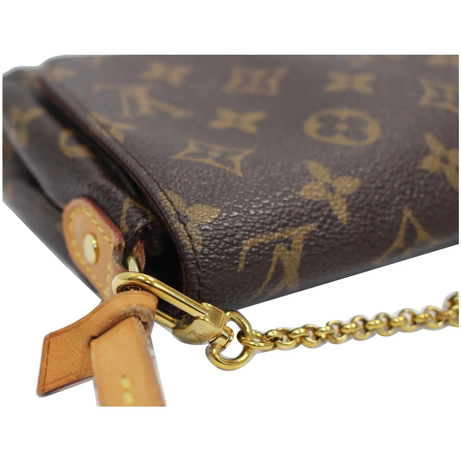 LOUIS VUITTON Favorite PM Monogram Canvas Crossbody Bag Brown