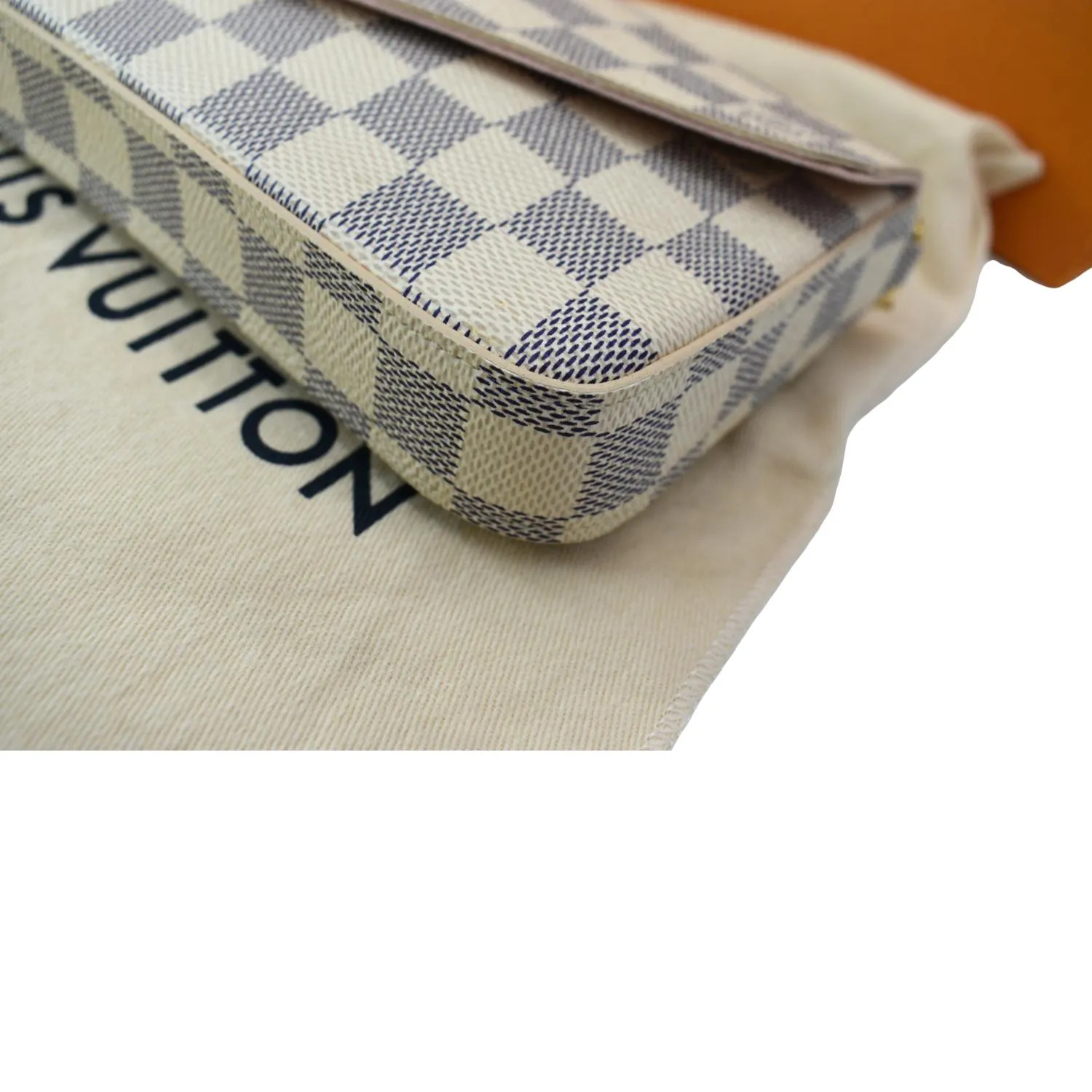 LOUIS VUITTON Felicie Pochette Damier Azur Crossbody Bag White