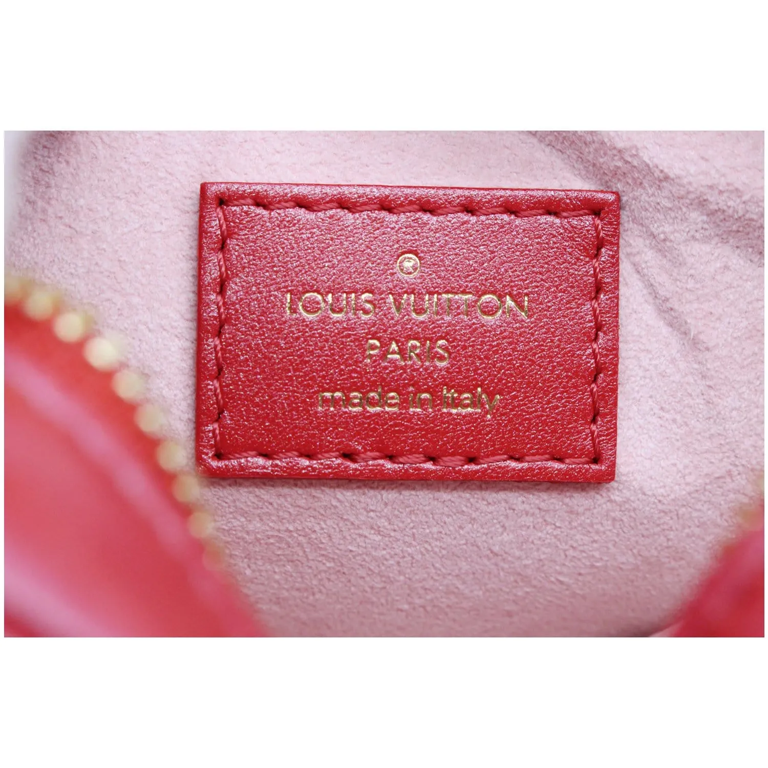 LOUIS VUITTON Heart on Chain Monogram Embossed Crossbody Bag Red - Final Sale