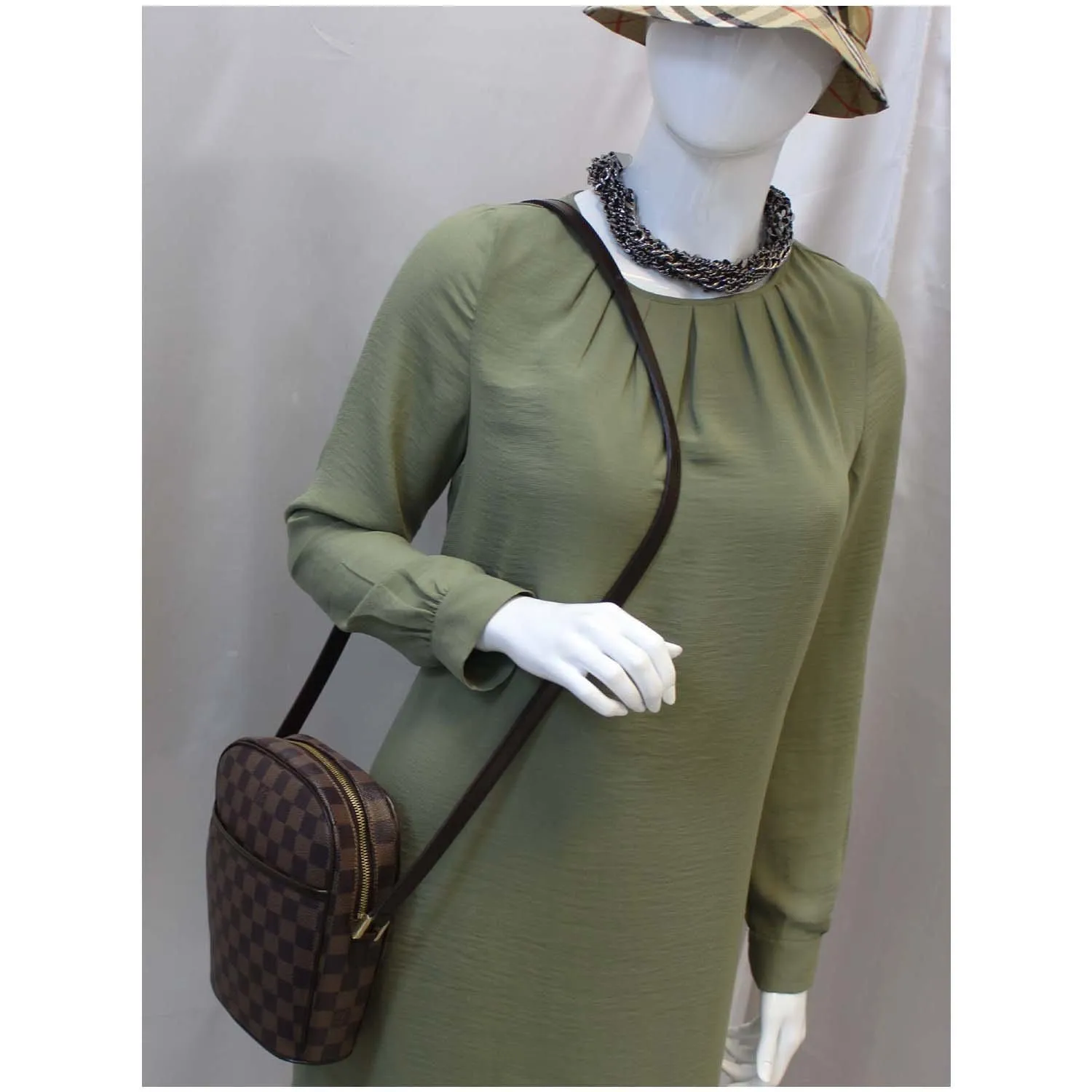 LOUIS VUITTON Ipanema GM  Damier Ebene Crossbody Bag Brown