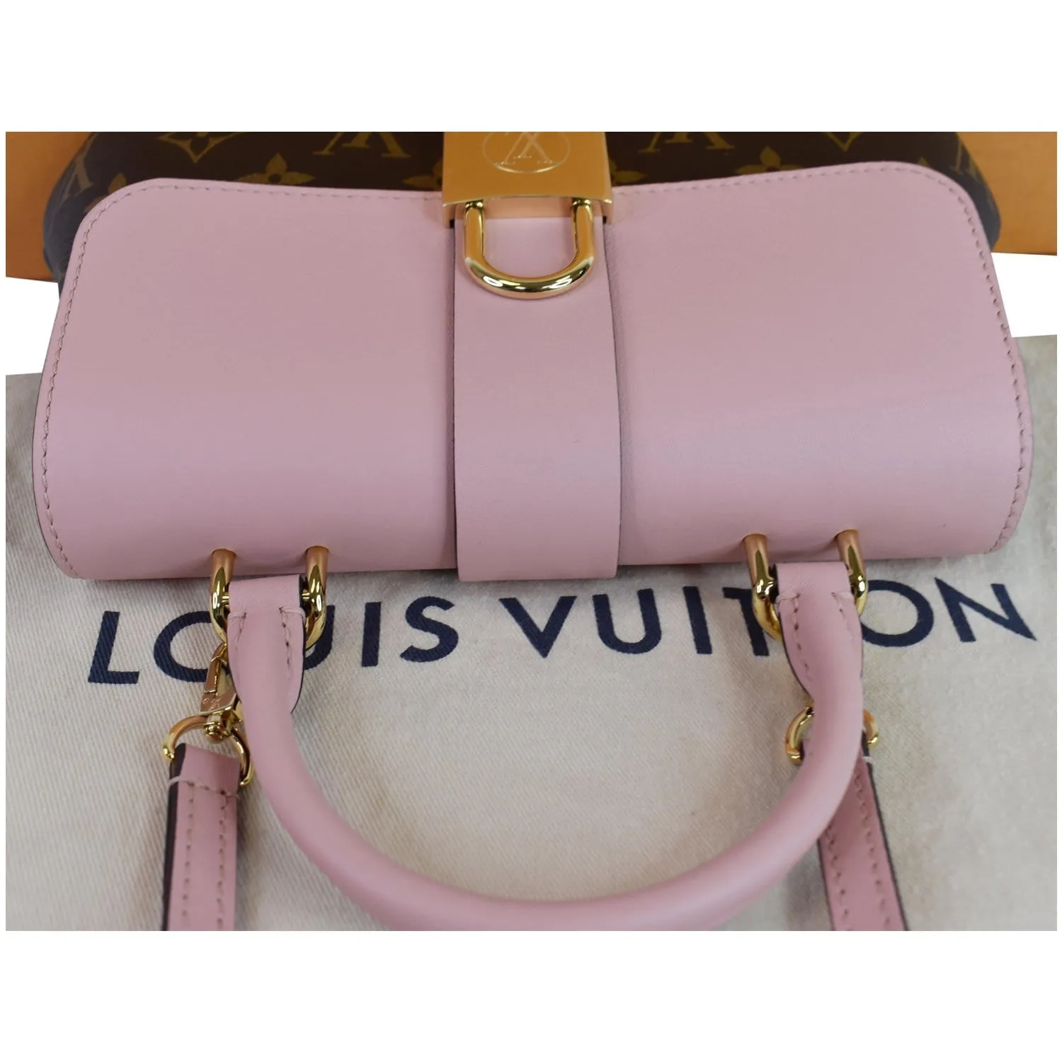 LOUIS VUITTON Locky BB Monogram Canvas Crossbody Bag Rose Poudre
