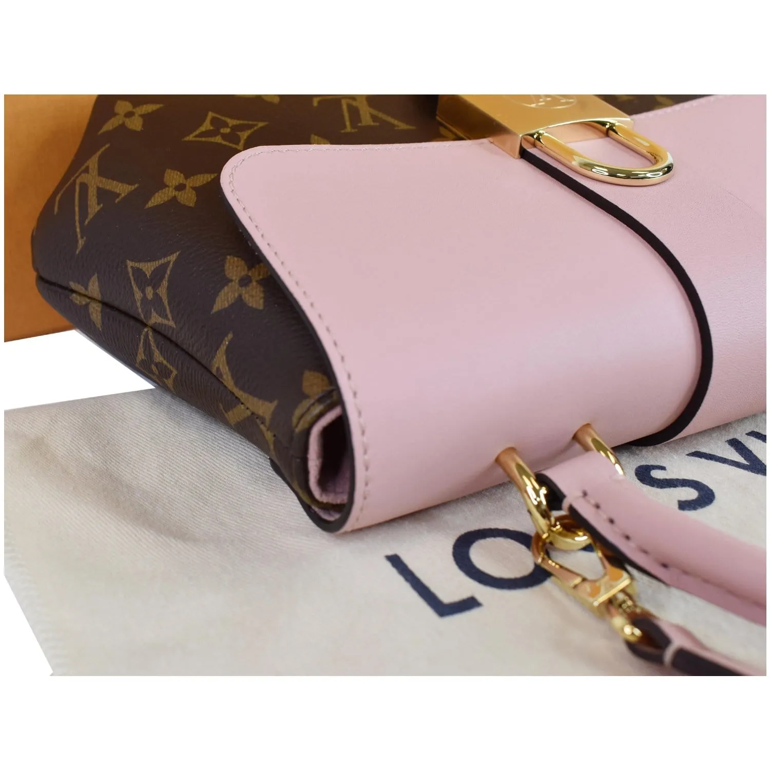 LOUIS VUITTON Locky BB Monogram Canvas Crossbody Bag Rose Poudre