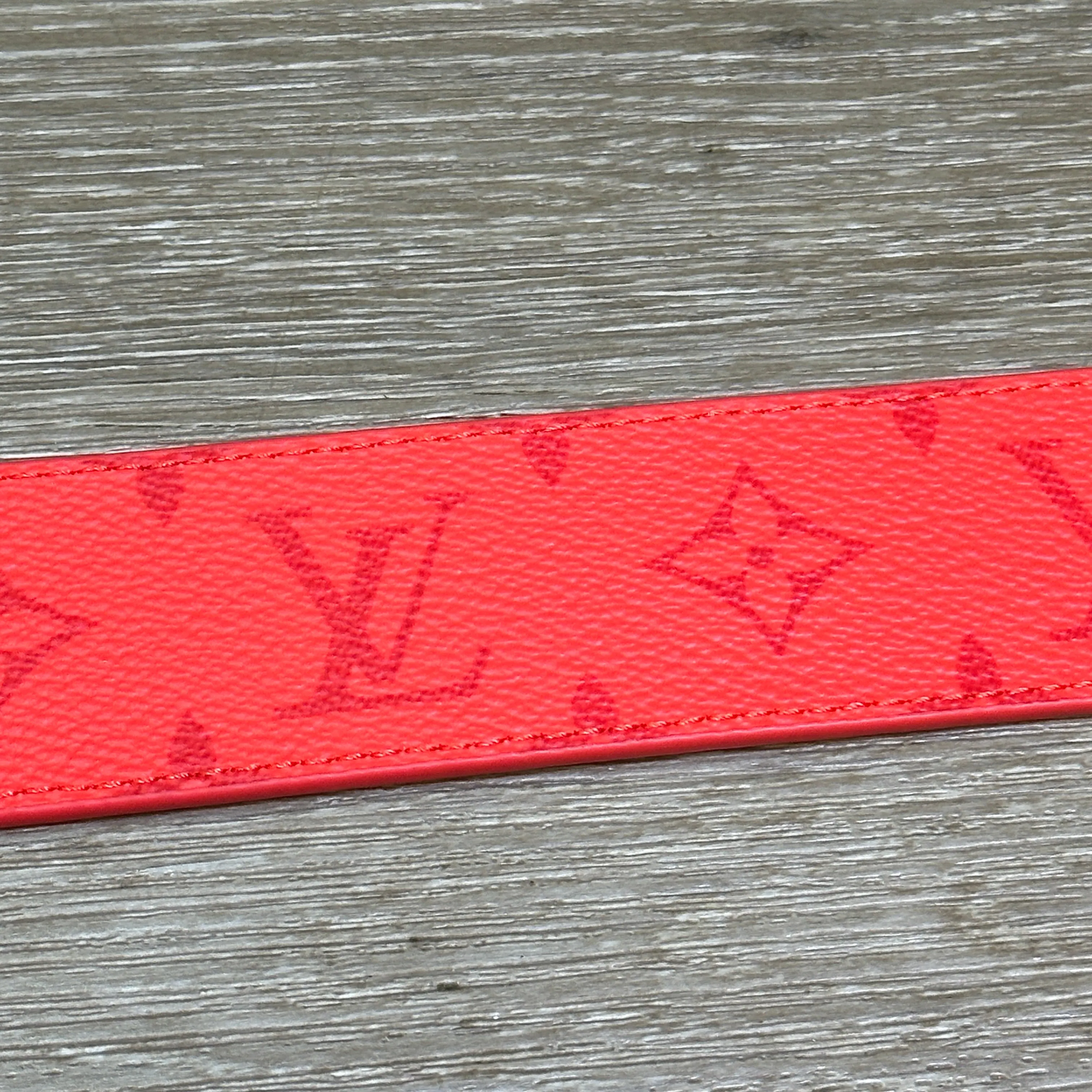 Louis Vuitton LV Initials Belt Red Monogram Reversible - Size 38