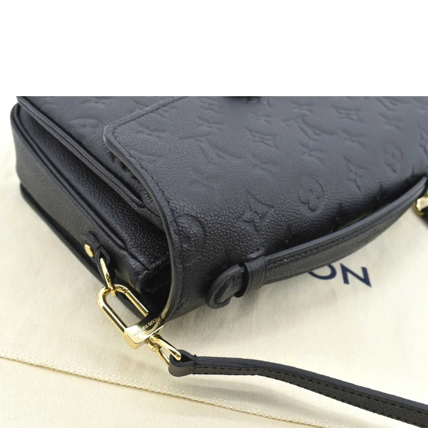 LOUIS VUITTON Metis Pochette Empreinte Leather Crossbody Bag Black