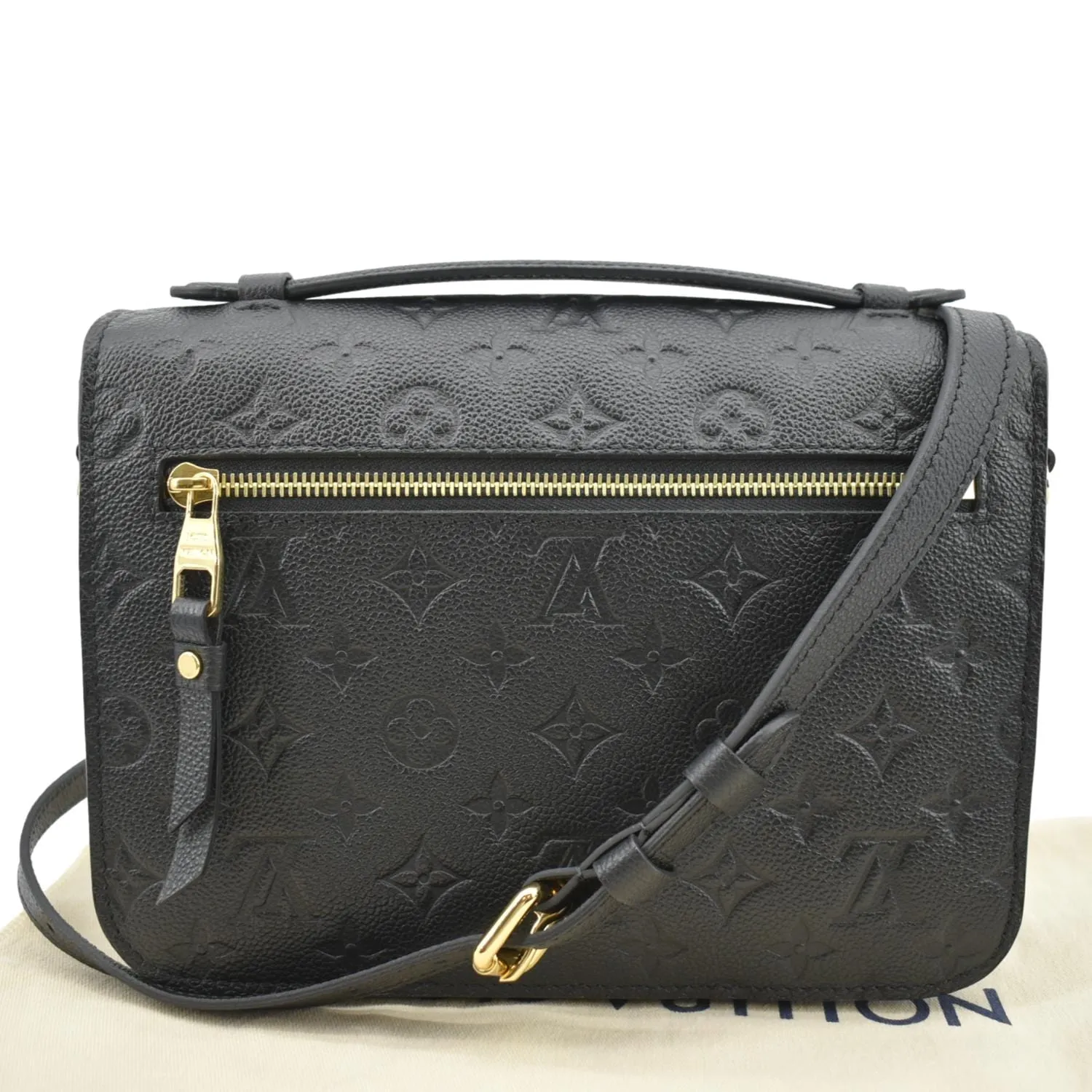 LOUIS VUITTON Metis Pochette Empreinte Leather Crossbody Bag Black