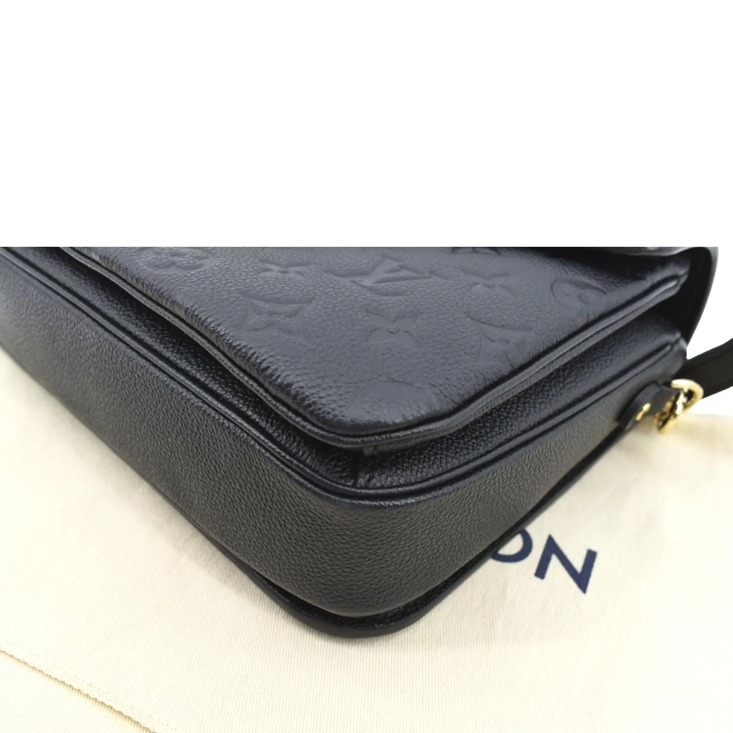 LOUIS VUITTON Metis Pochette Empreinte Leather Crossbody Bag Black