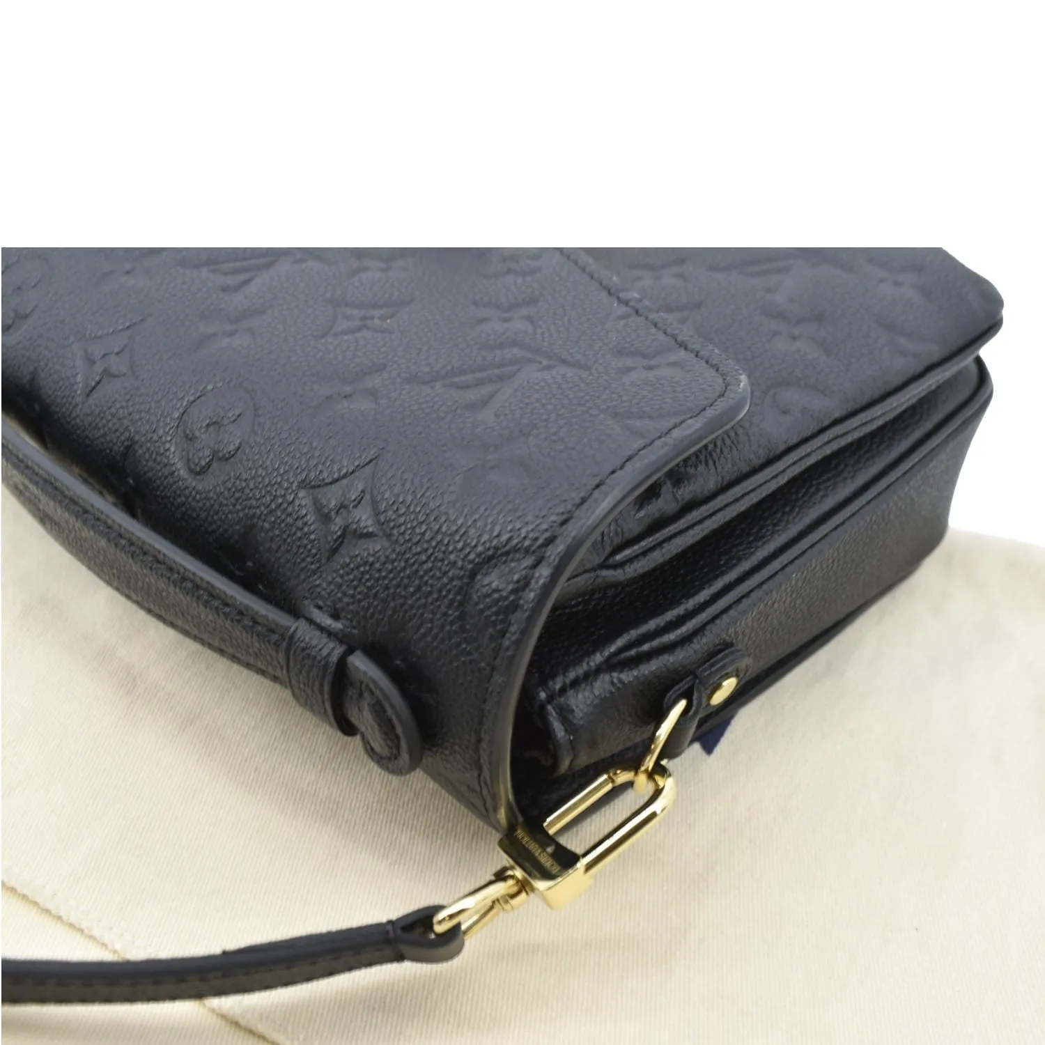 LOUIS VUITTON Metis Pochette Empreinte Leather Crossbody Bag Black