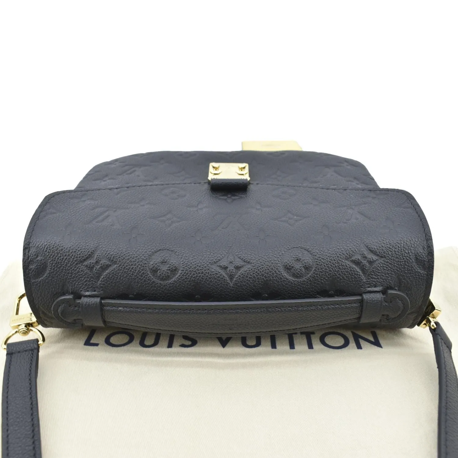LOUIS VUITTON Metis Pochette Empreinte Leather Crossbody Bag Black