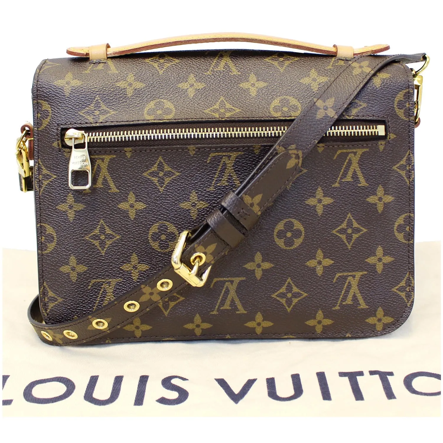 LOUIS VUITTON Metis Pochette Monogram Canvas Crossbody Bag Brown