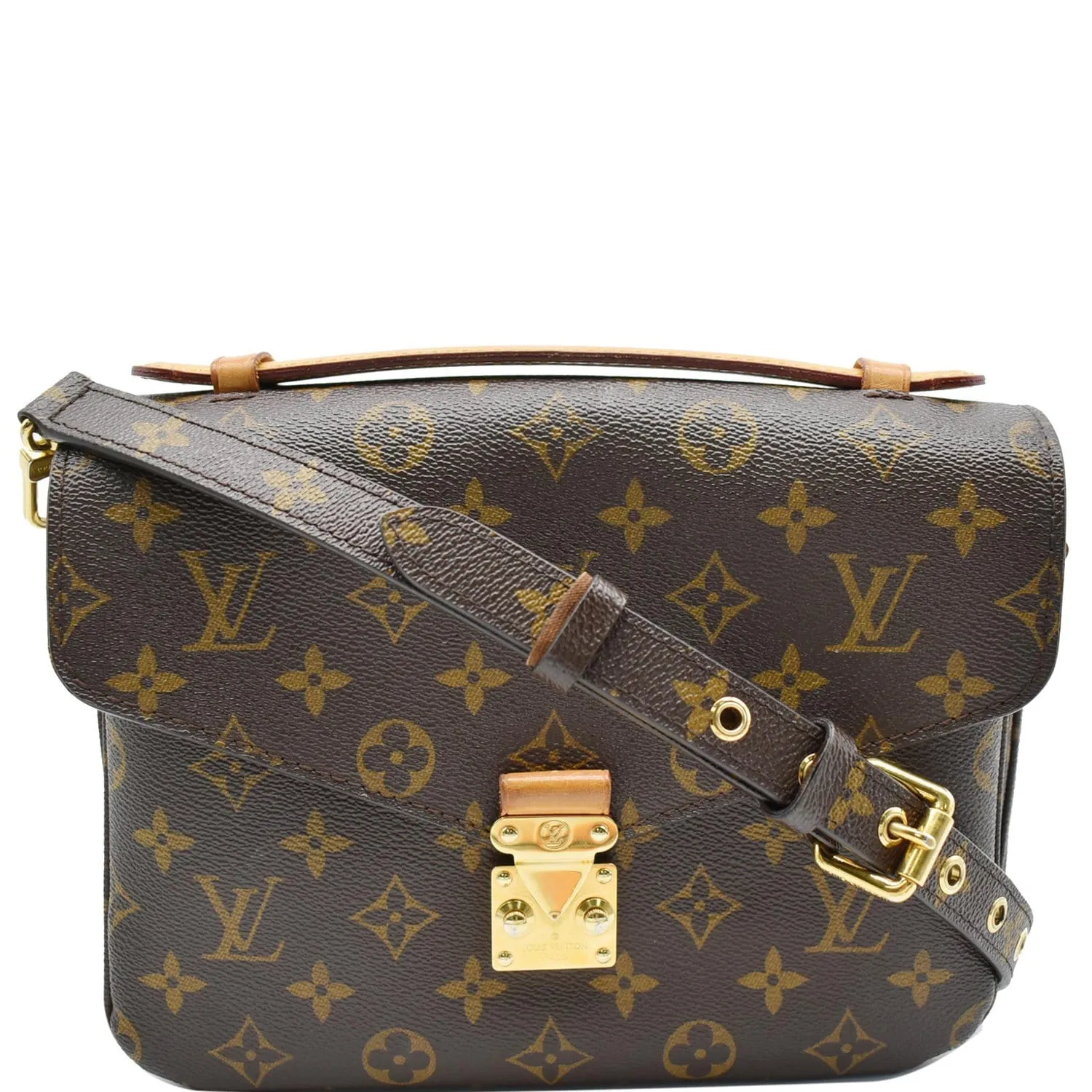 LOUIS VUITTON Metis Pochette Monogram Canvas Crossbody Bag Brown