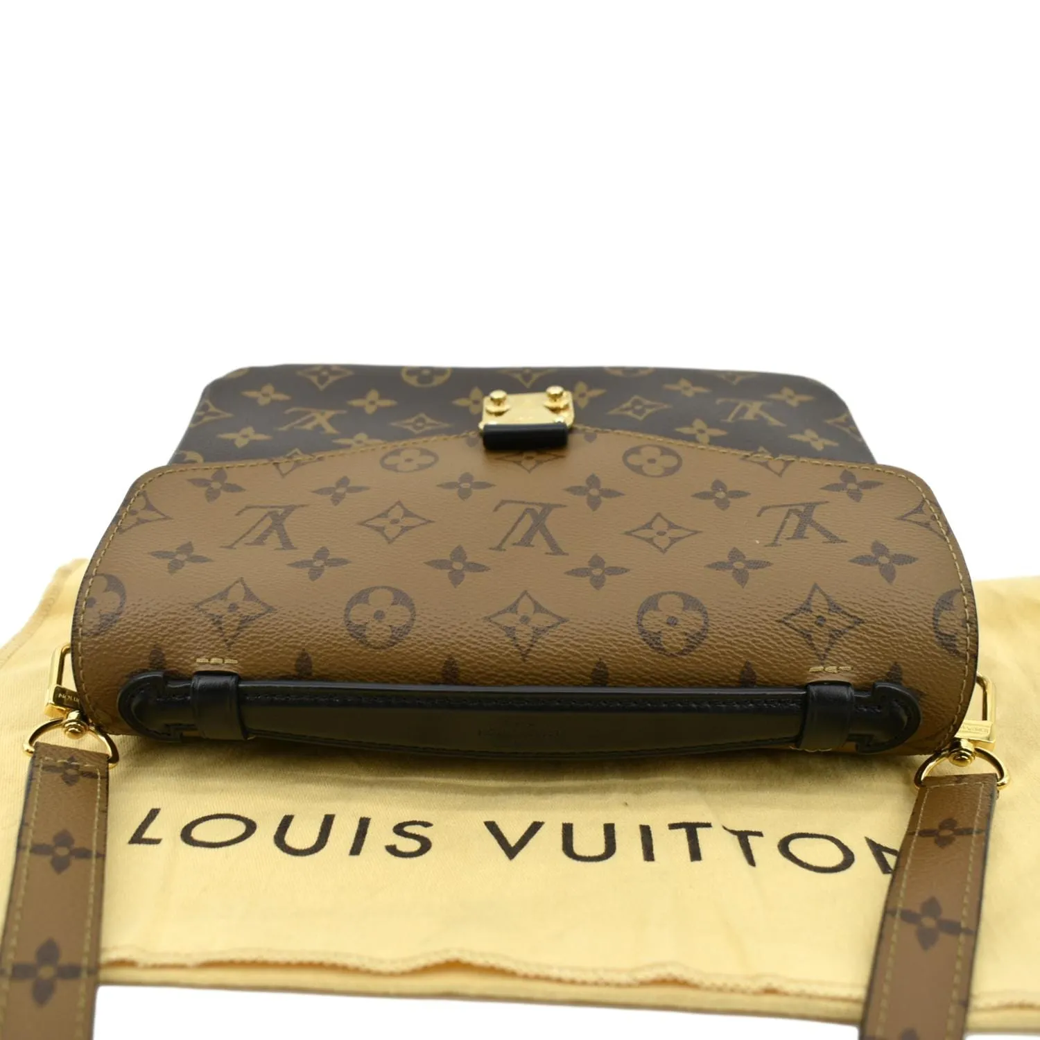 LOUIS VUITTON Metis Pochette Reverse Monogram Canvas Crossbody Bag Brown
