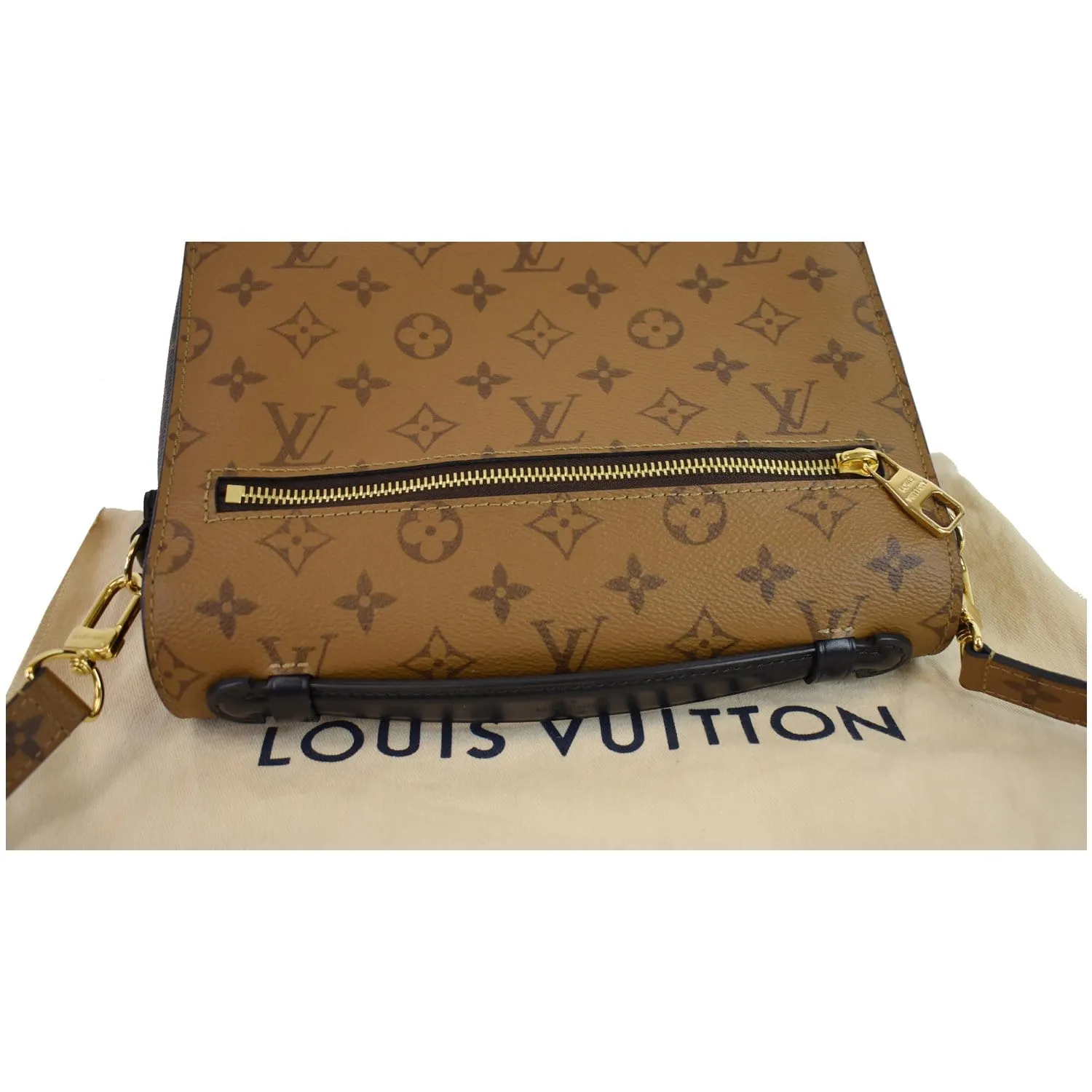 LOUIS VUITTON Metis Pochette Reverse Monogram Canvas Crossbody Bag Brown