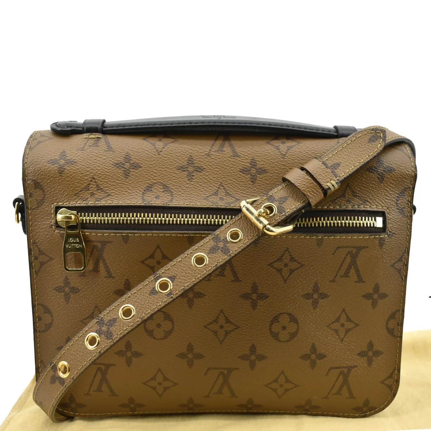 LOUIS VUITTON Metis Pochette Reverse Monogram Canvas Crossbody Bag Brown