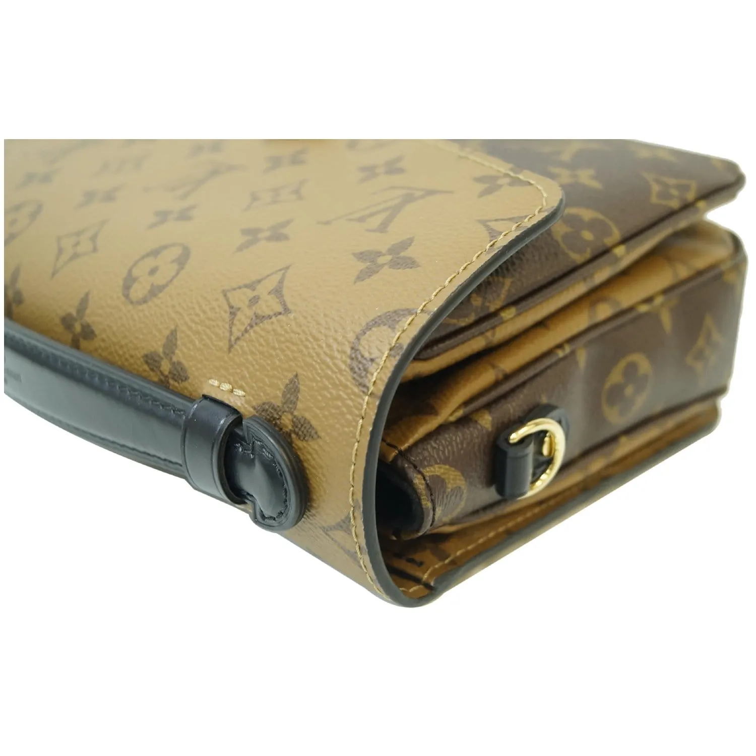 LOUIS VUITTON Metis Pochette Reverse Monogram Canvas Crossbody Bag Brown
