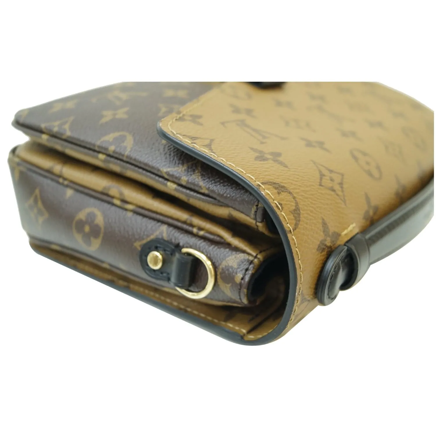 LOUIS VUITTON Metis Pochette Reverse Monogram Canvas Crossbody Bag Brown