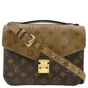 LOUIS VUITTON Metis Pochette Reverse Monogram Canvas Crossbody Bag Brown