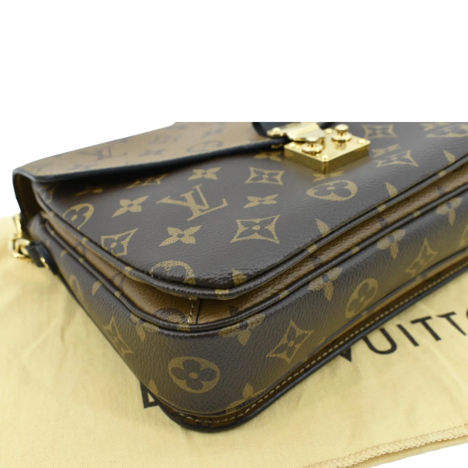 LOUIS VUITTON Metis Pochette Reverse Monogram Canvas Crossbody Bag Brown