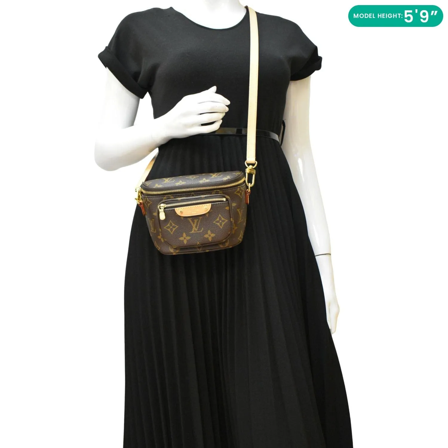 LOUIS VUITTON Mini Monogram Canvas Bumbag Brown