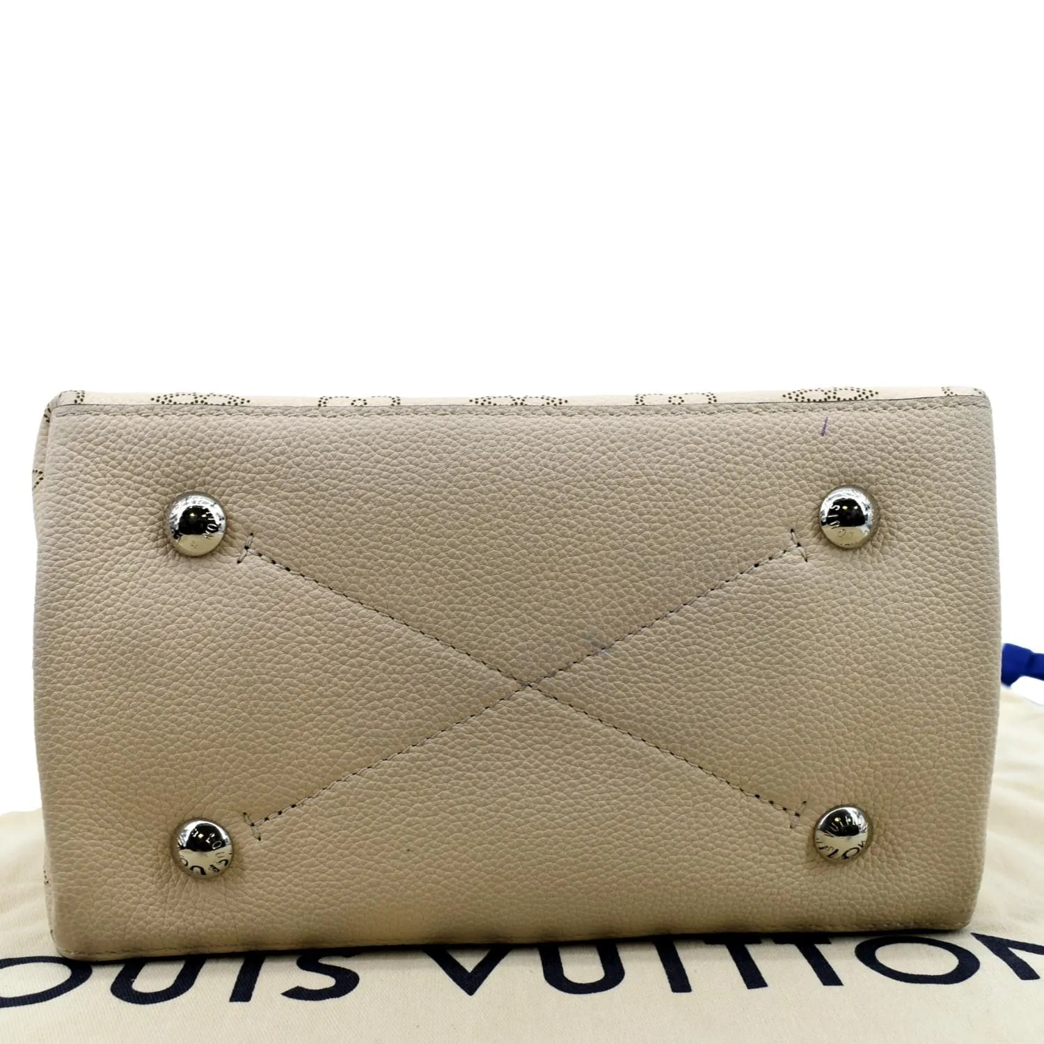 LOUIS VUITTON Muria Mahina Perforated Leather Crossbody Bag Creme