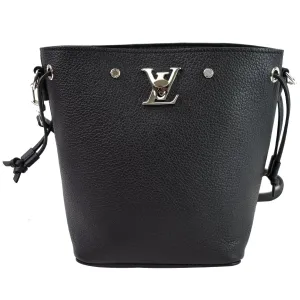 LOUIS VUITTON Nano Lockme Bucket Calf leather Crossbody Bag Black - Final Sale