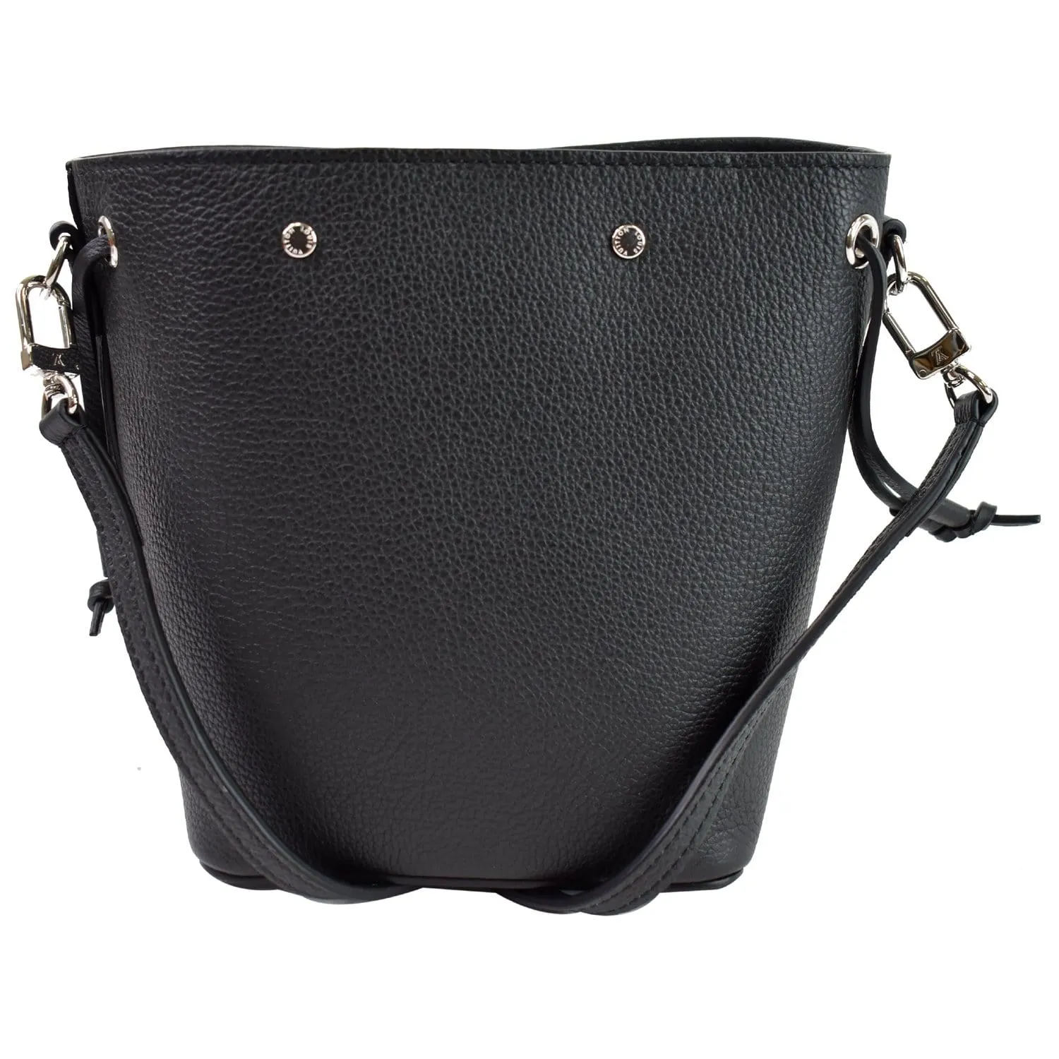 LOUIS VUITTON Nano Lockme Bucket Calf leather Crossbody Bag Black - Final Sale