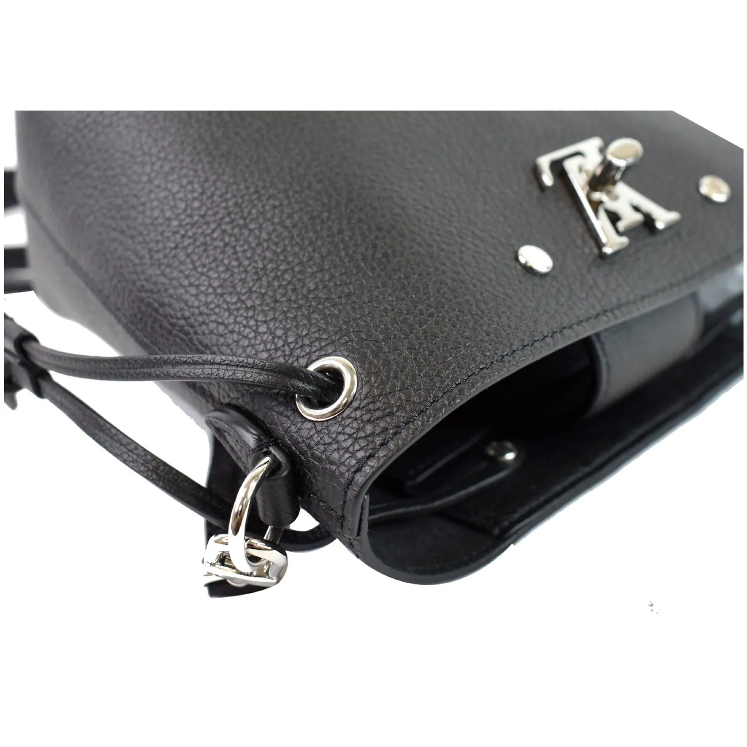 LOUIS VUITTON Nano Lockme Bucket Calf leather Crossbody Bag Black - Final Sale