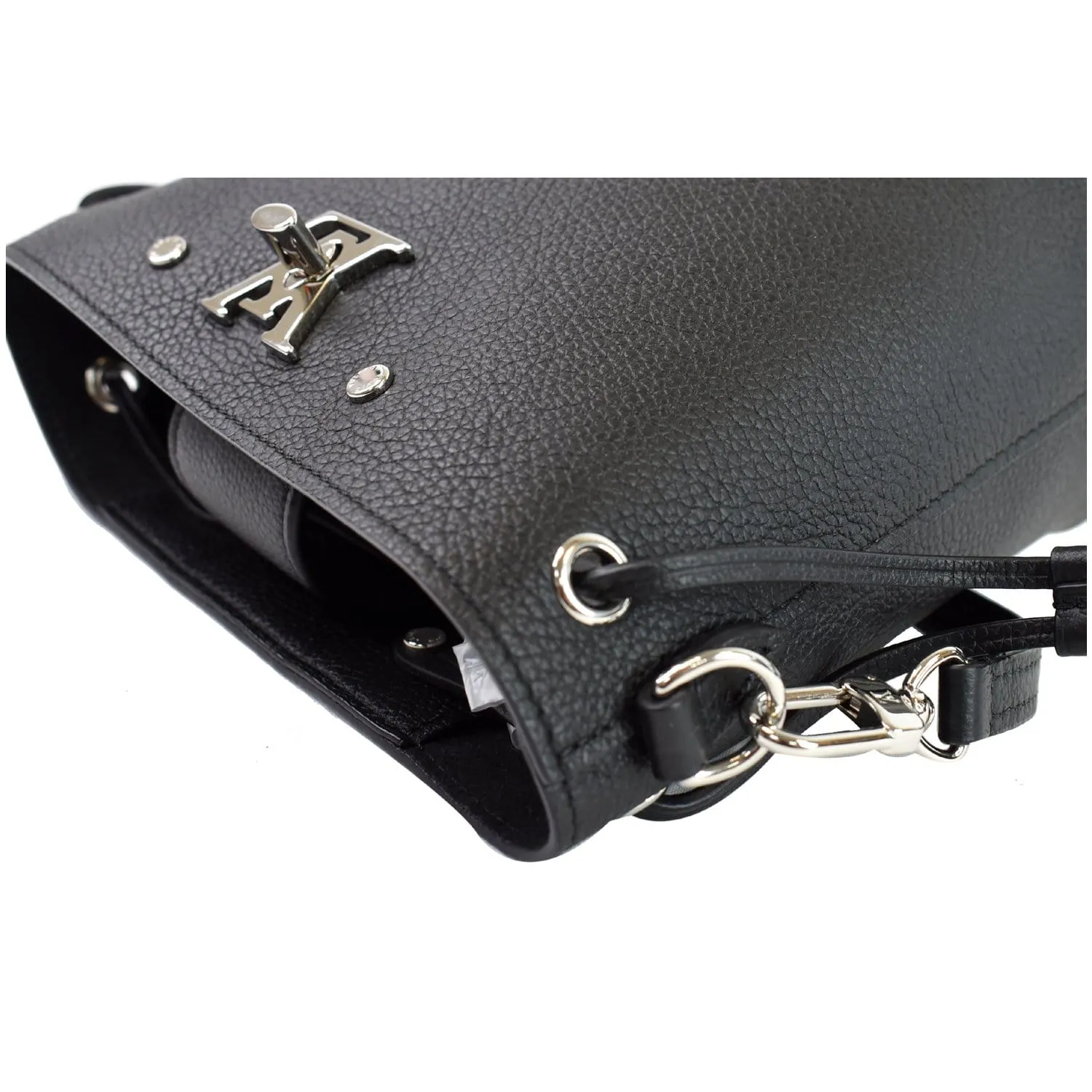 LOUIS VUITTON Nano Lockme Bucket Calf leather Crossbody Bag Black - Final Sale