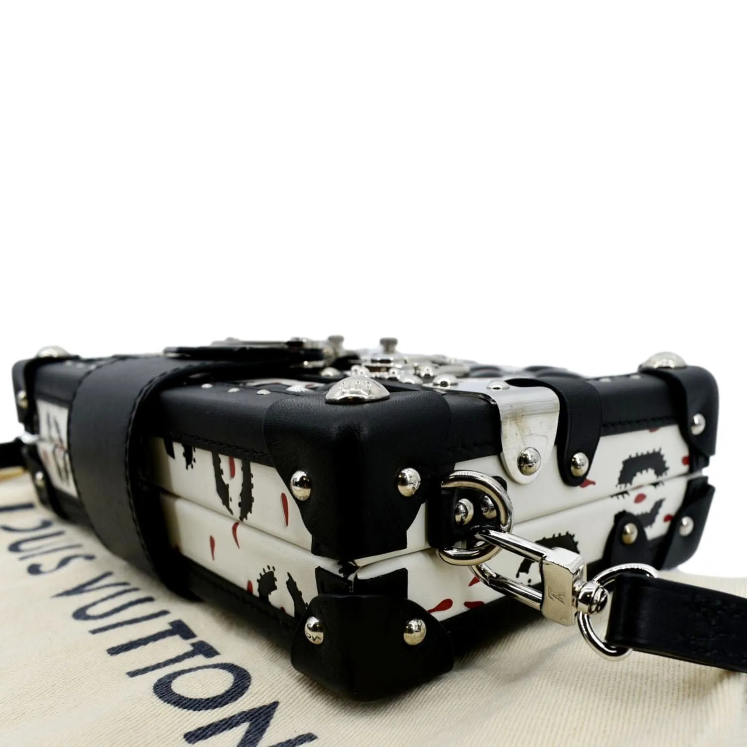 LOUIS VUITTON Petite Malle Graphic Print Leather Crossbody Bag Black/Multicolor
