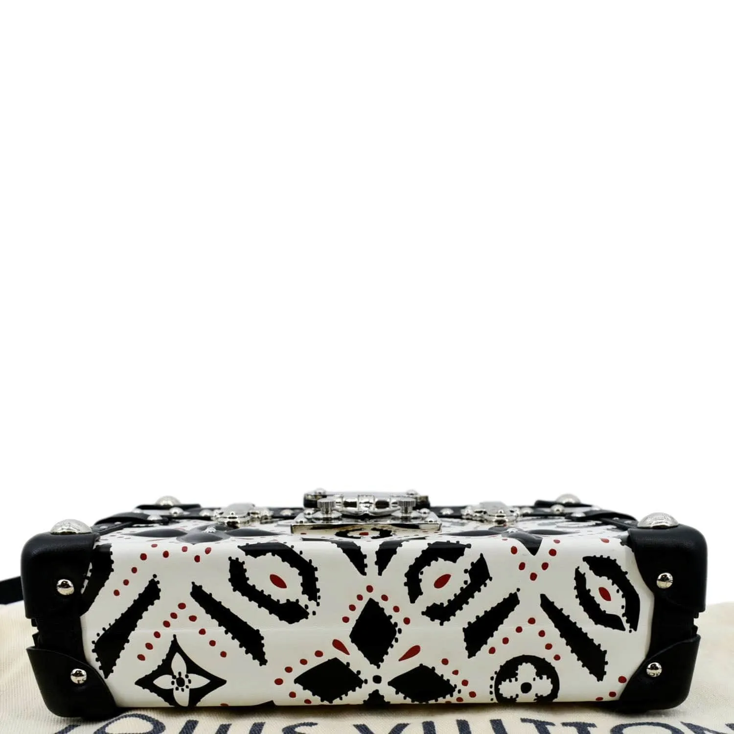 LOUIS VUITTON Petite Malle Graphic Print Leather Crossbody Bag Black/Multicolor