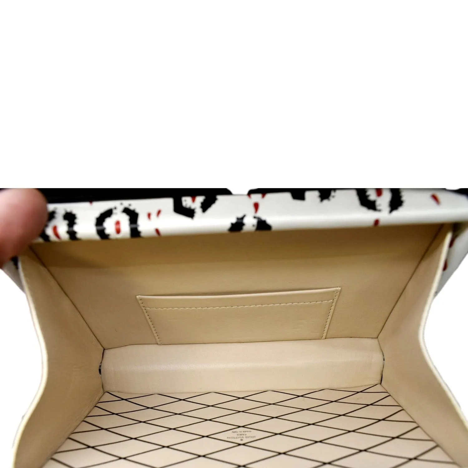 LOUIS VUITTON Petite Malle Graphic Print Leather Crossbody Bag Black/Multicolor