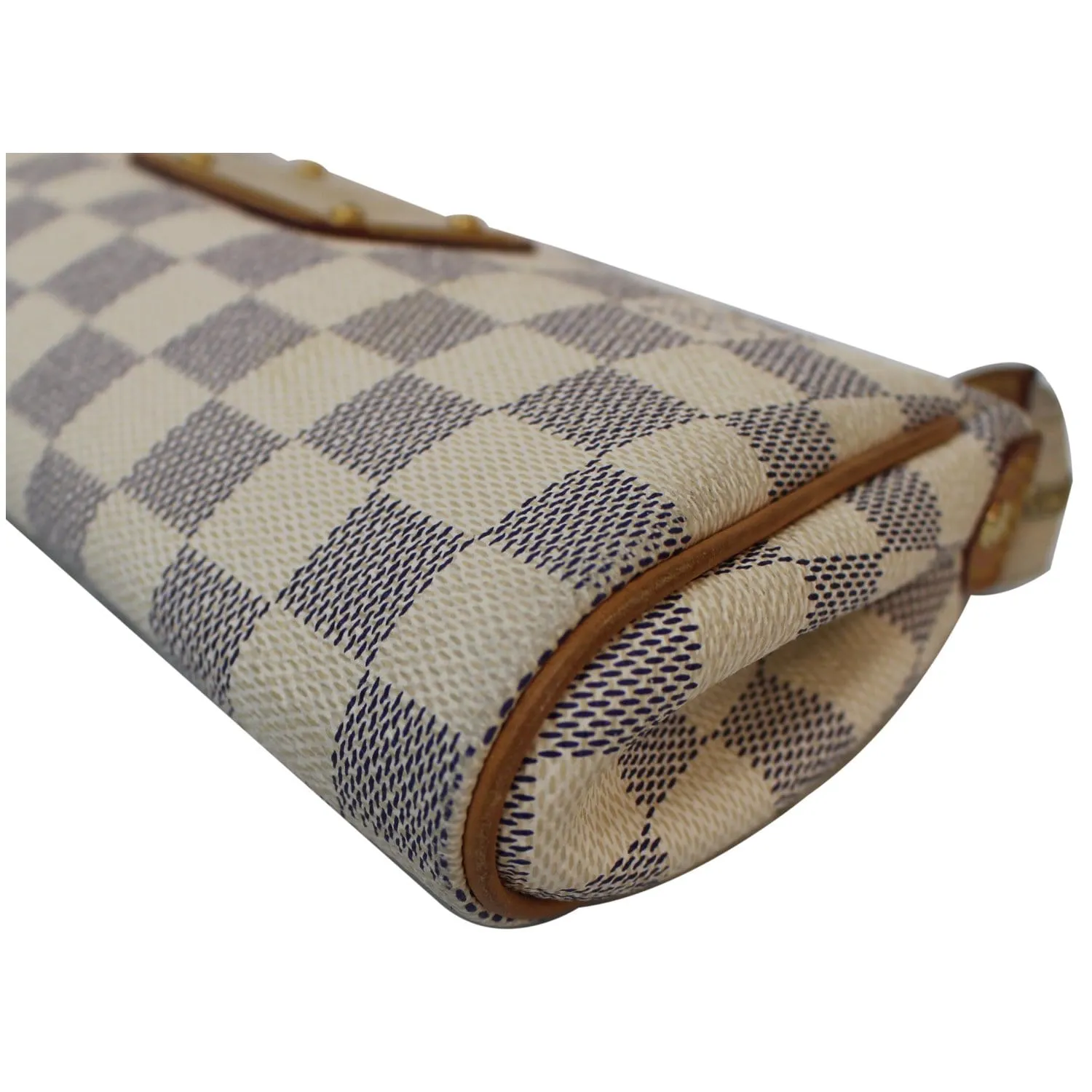 LOUIS VUITTON Pochette Eva Damier Azur Clutch Crossbody Bag White - 15% OFF