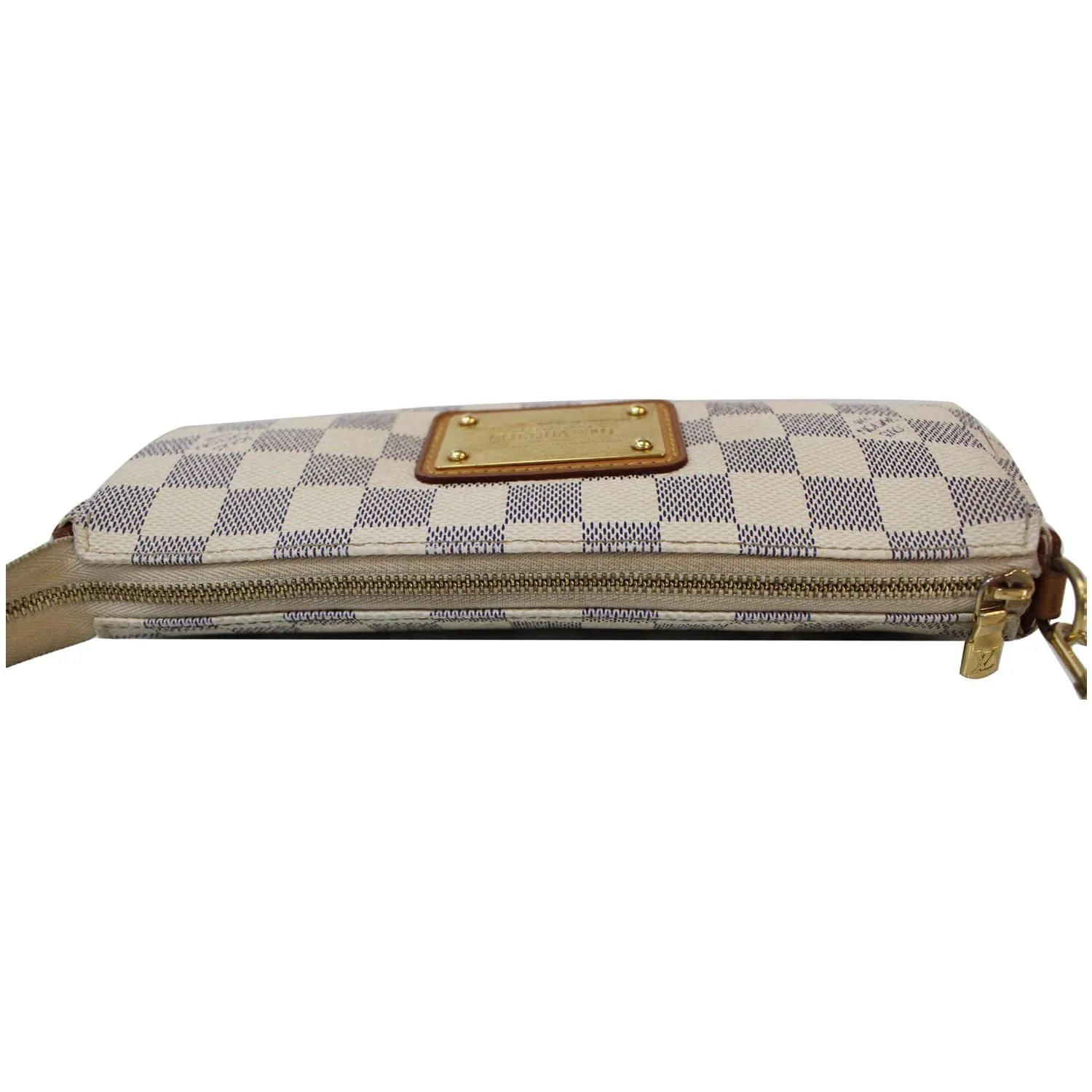 LOUIS VUITTON Pochette Eva Damier Azur Clutch Crossbody Bag White - 15% OFF