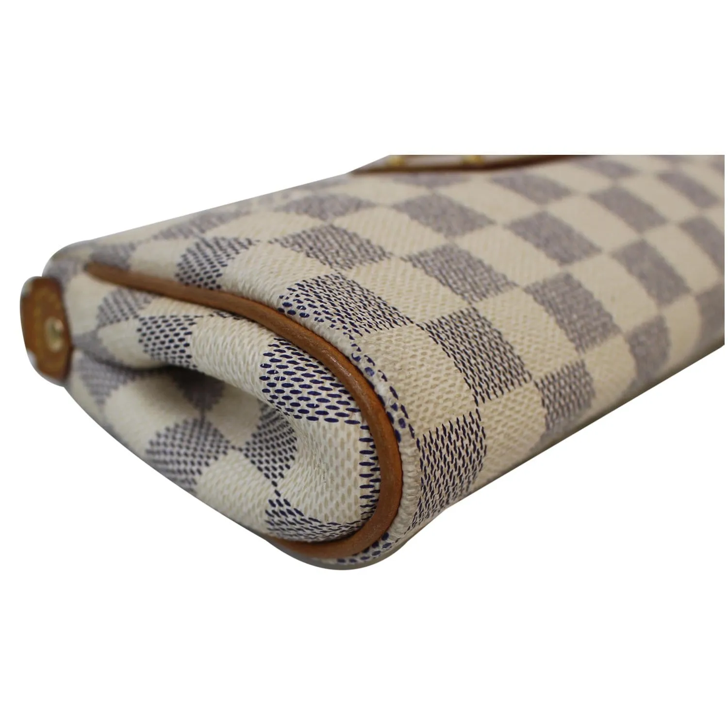 LOUIS VUITTON Pochette Eva Damier Azur Clutch Crossbody Bag White - 15% OFF