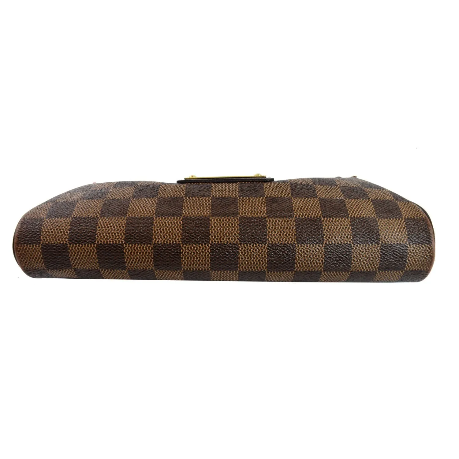 LOUIS VUITTON Pochette Eva Damier Ebene Clutch Crossbody Bag Brown