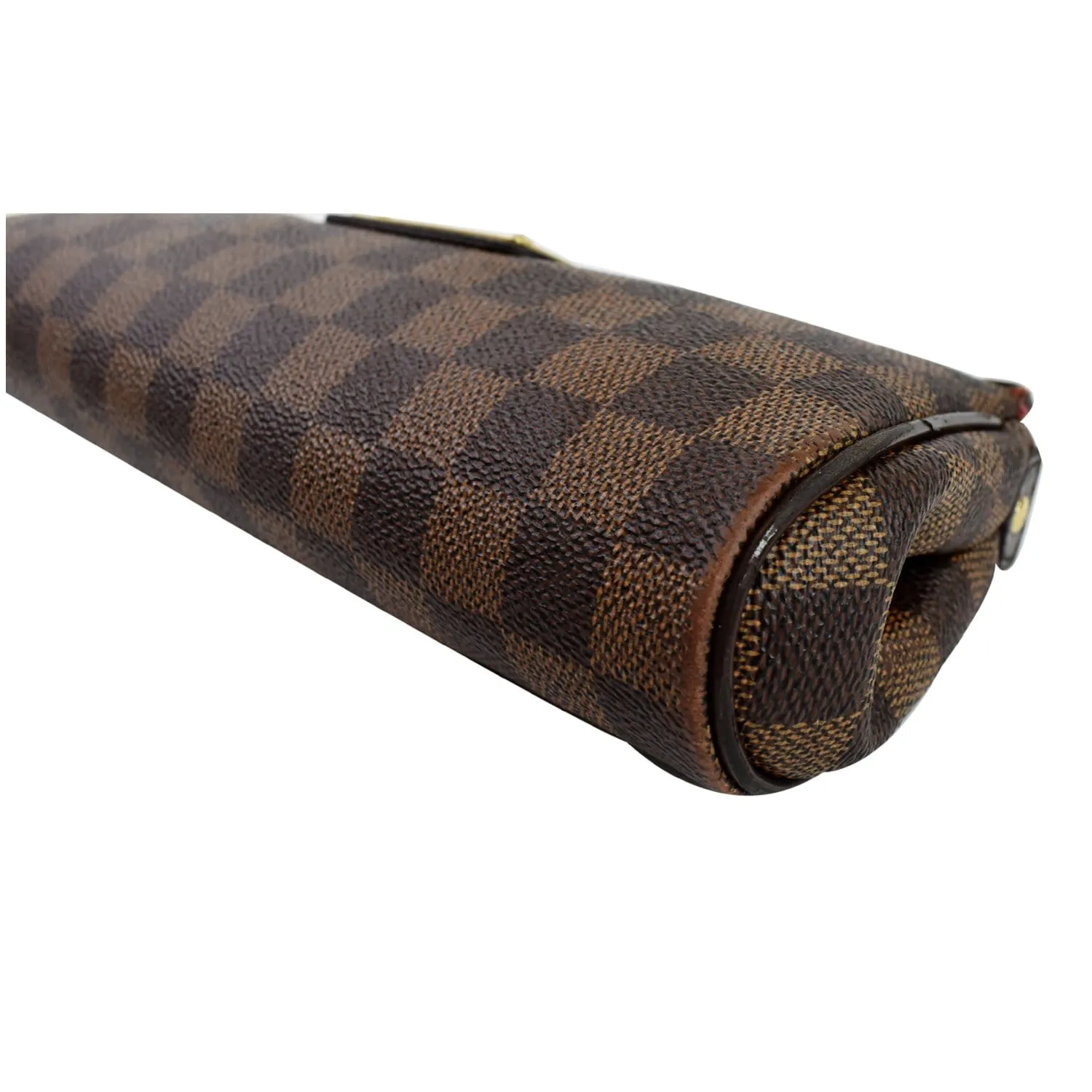 LOUIS VUITTON Pochette Eva Damier Ebene Clutch Crossbody Bag Brown