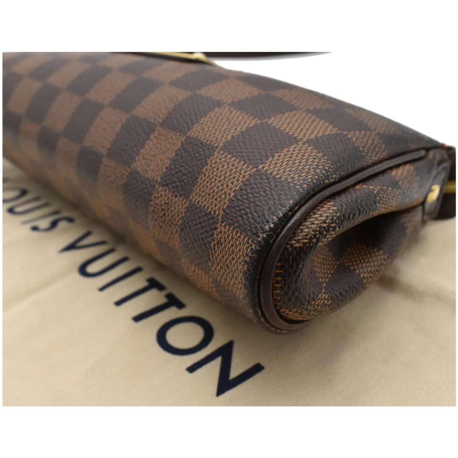 LOUIS VUITTON Pochette Eva Damier Ebene Crossbody Bag Brown