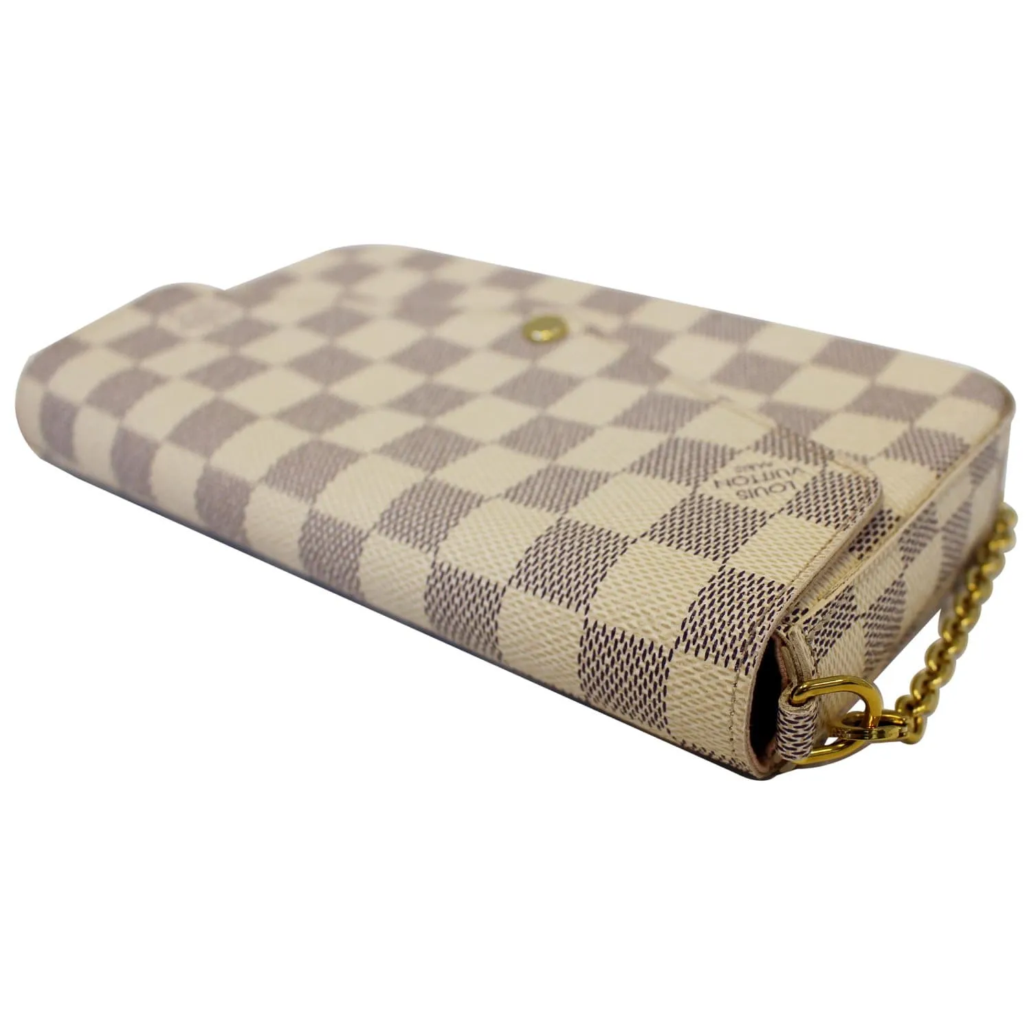 LOUIS VUITTON Pochette Felicie Damier Azur Crossbody Bag White
