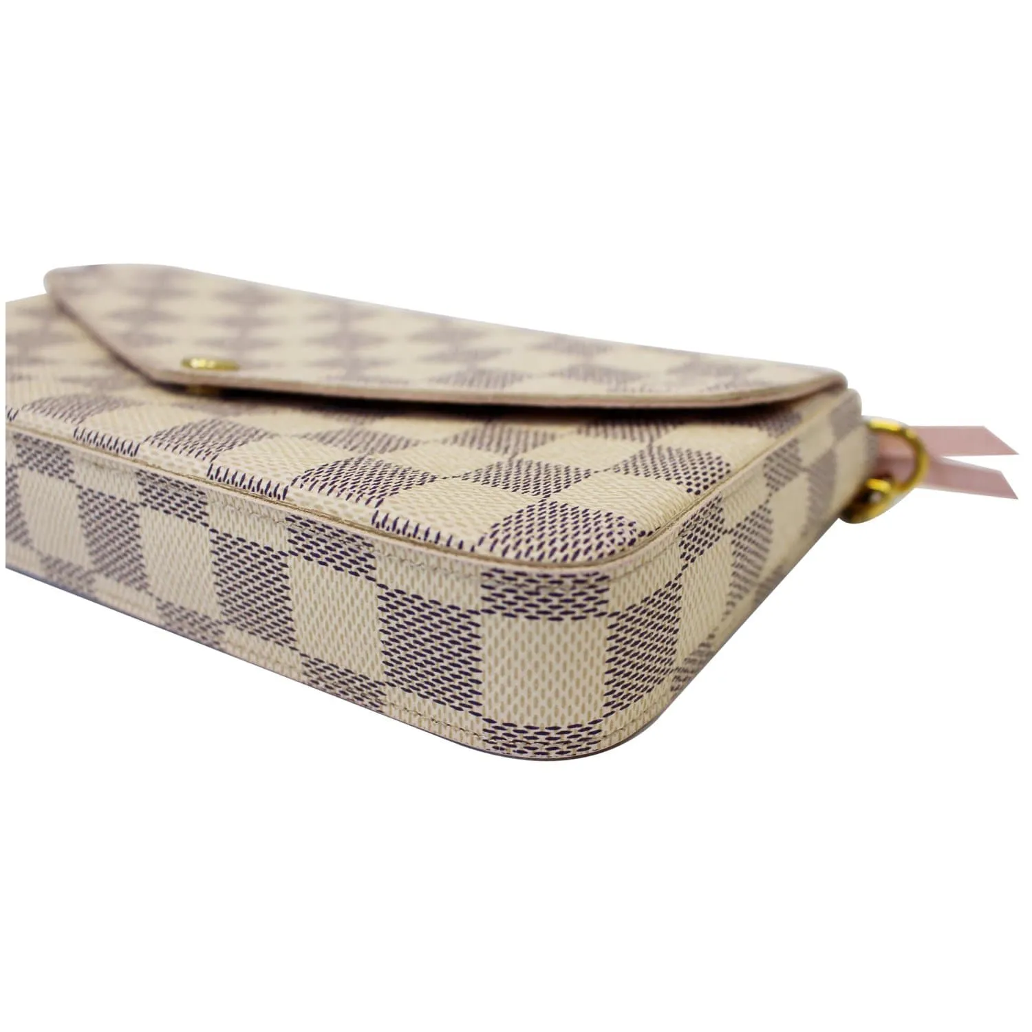 LOUIS VUITTON Pochette Felicie Damier Azur Crossbody Bag White