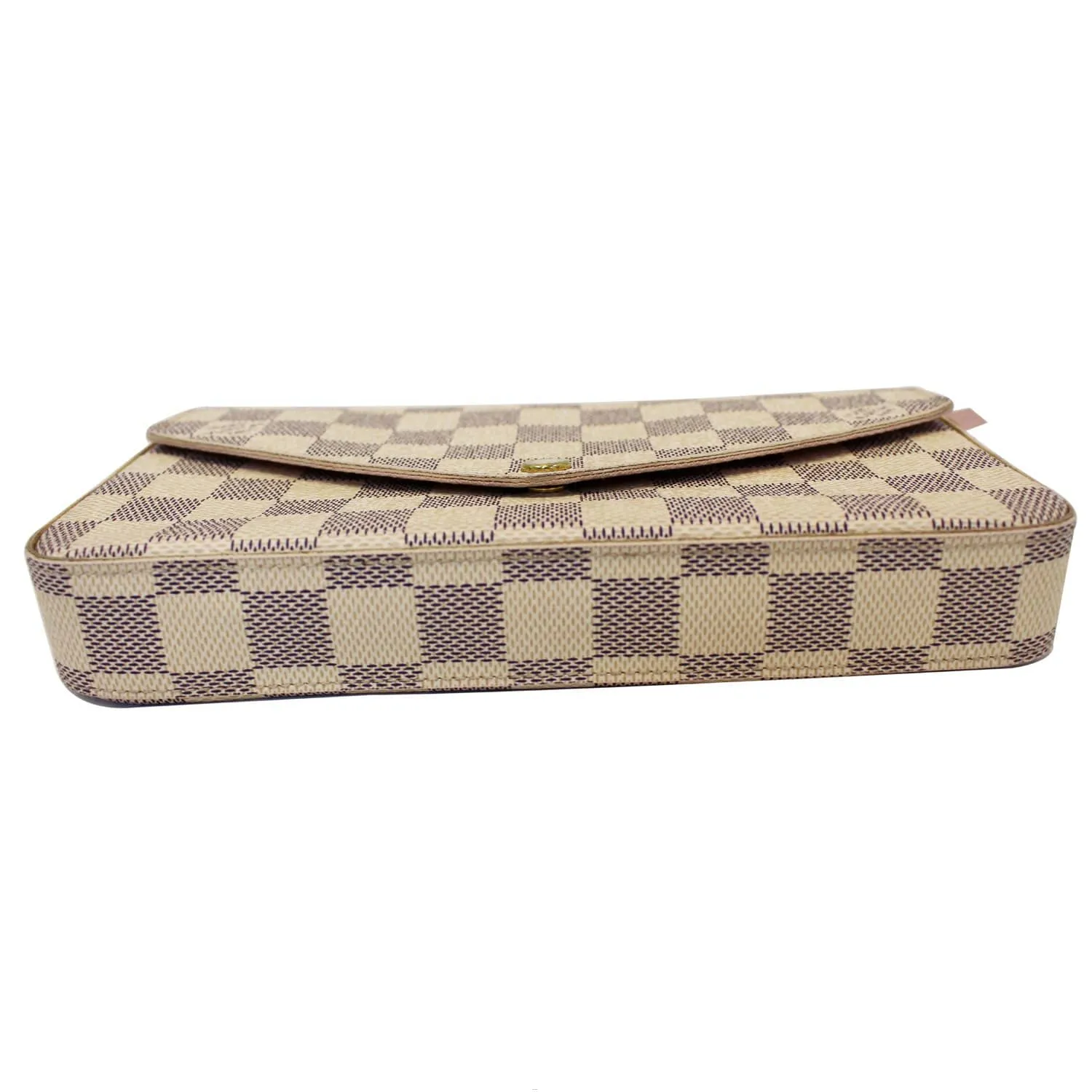 LOUIS VUITTON Pochette Felicie Damier Azur Crossbody Bag White