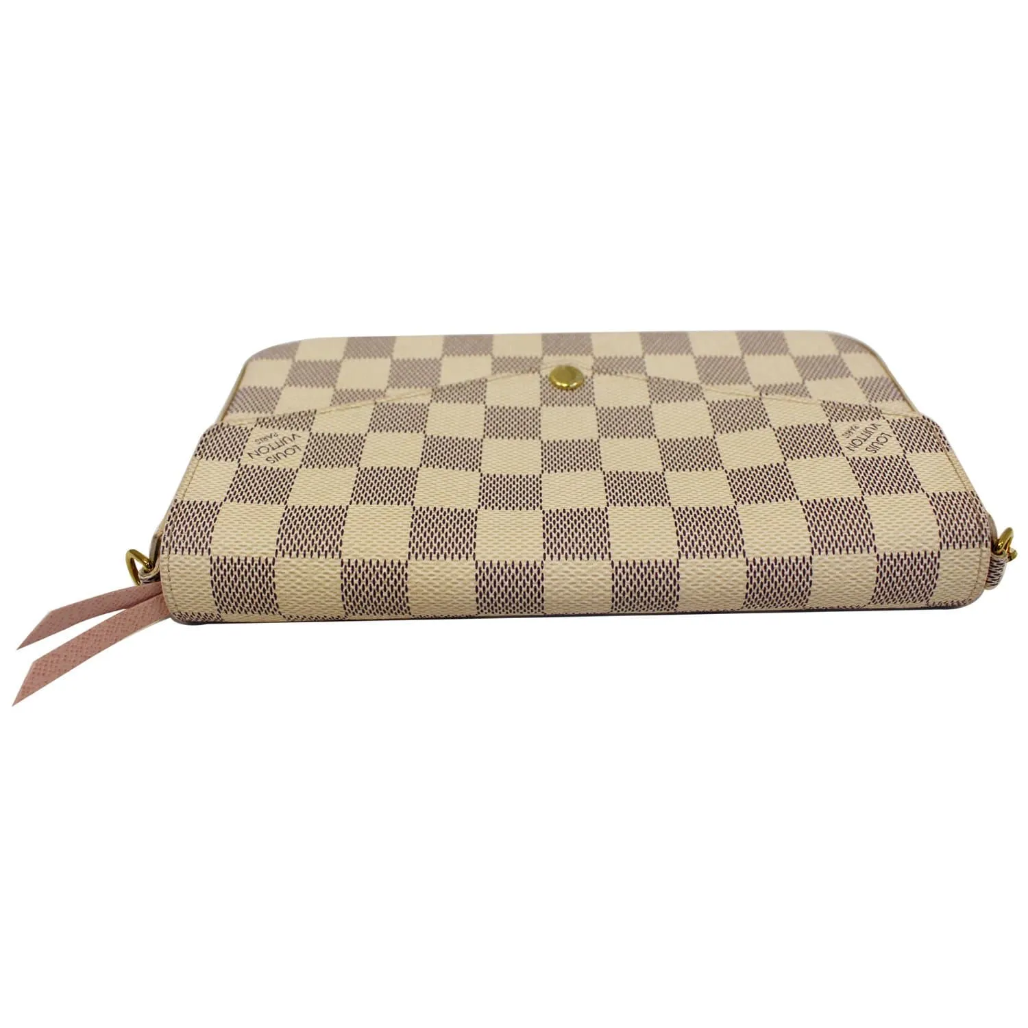 LOUIS VUITTON Pochette Felicie Damier Azur Crossbody Bag White